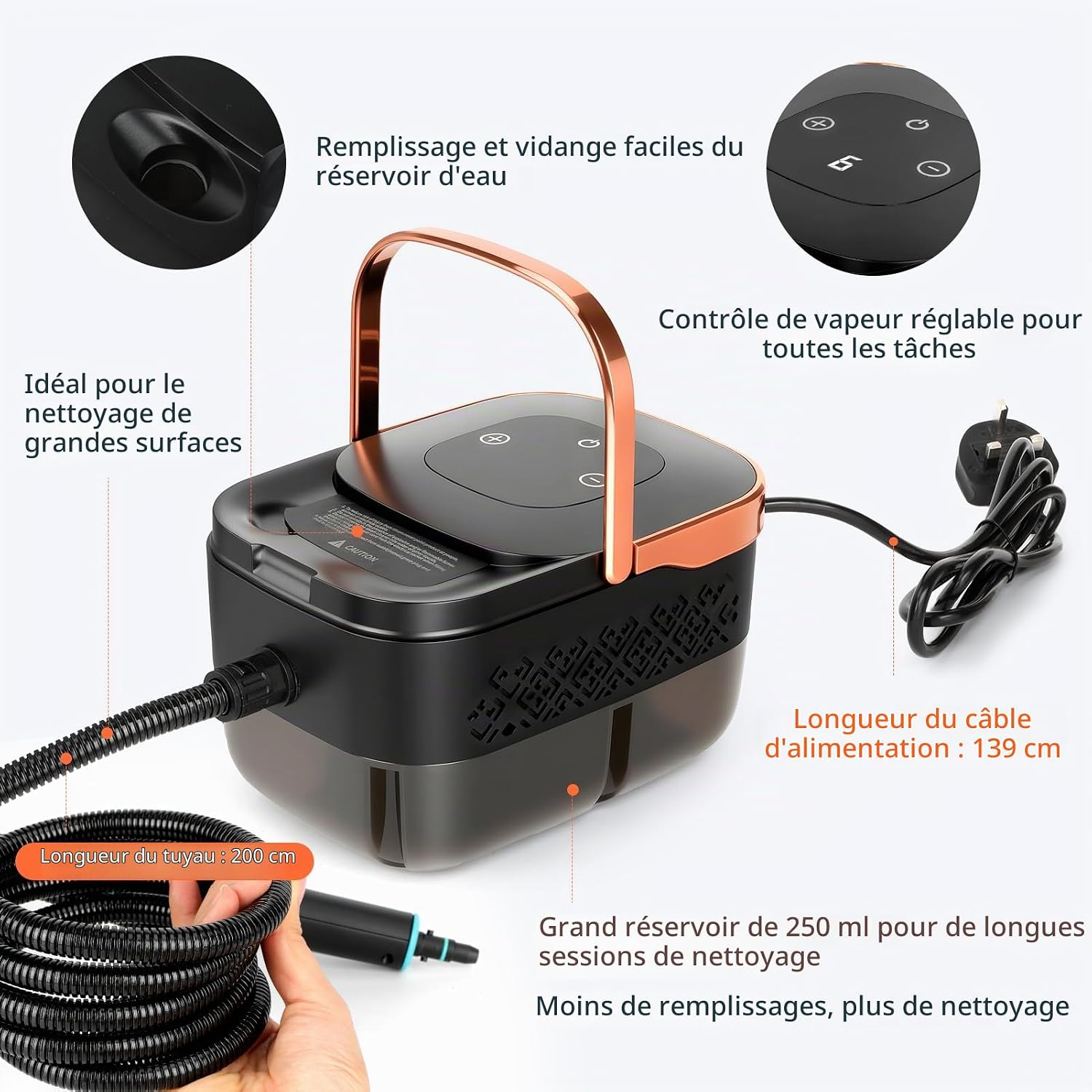Nettoyeur Vapeur à Main 2500 W
