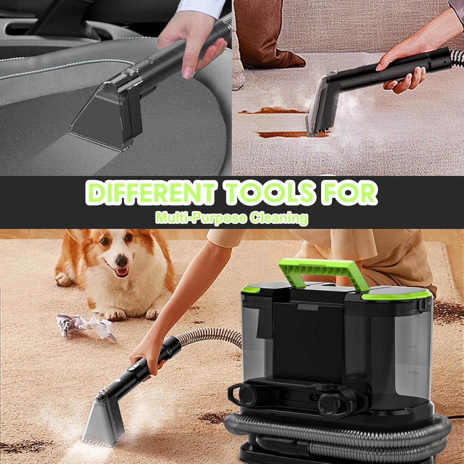 Nettoyeur portable pour tapis et tissus d'ameublement
