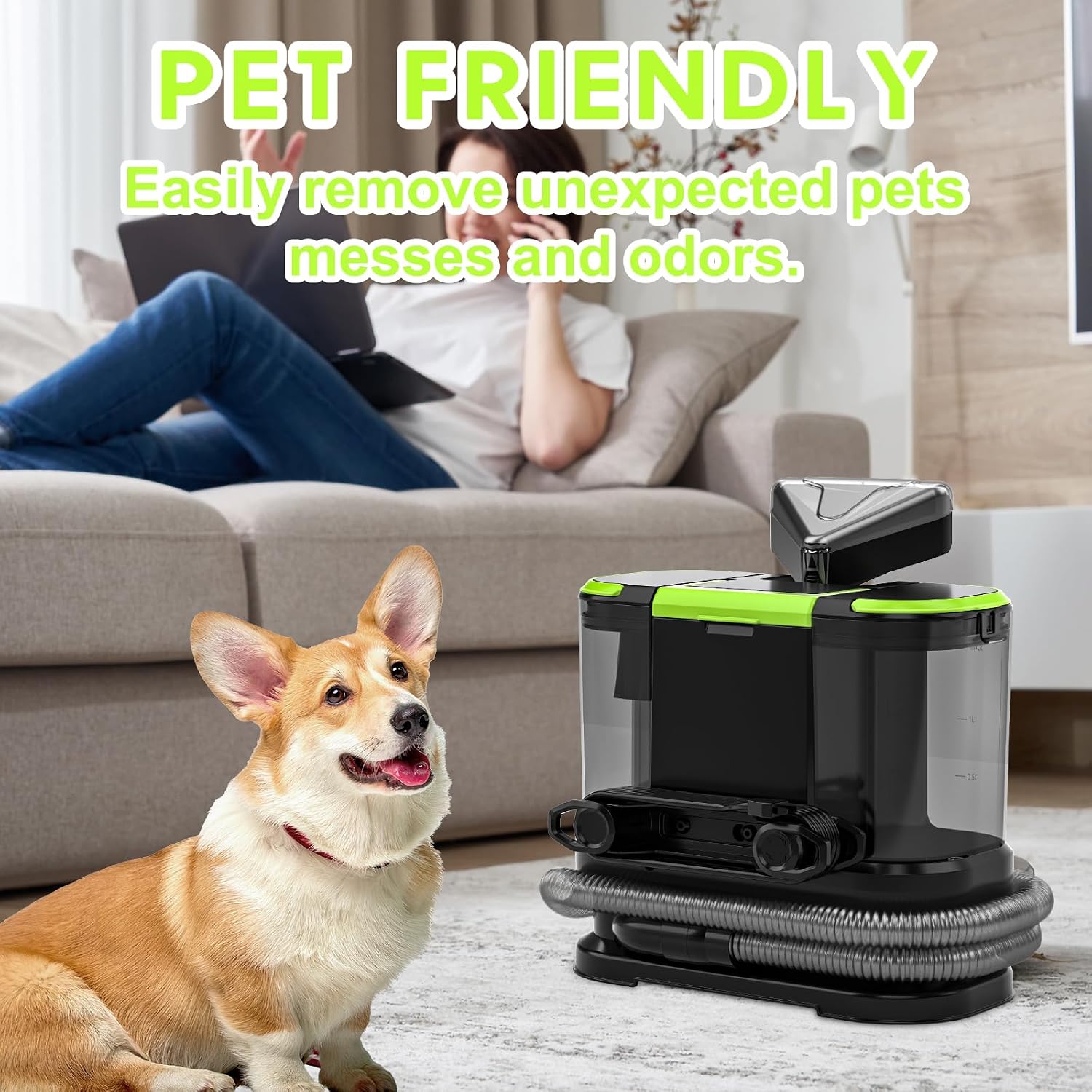 Nettoyeur portable pour tapis et tissus d'ameublement